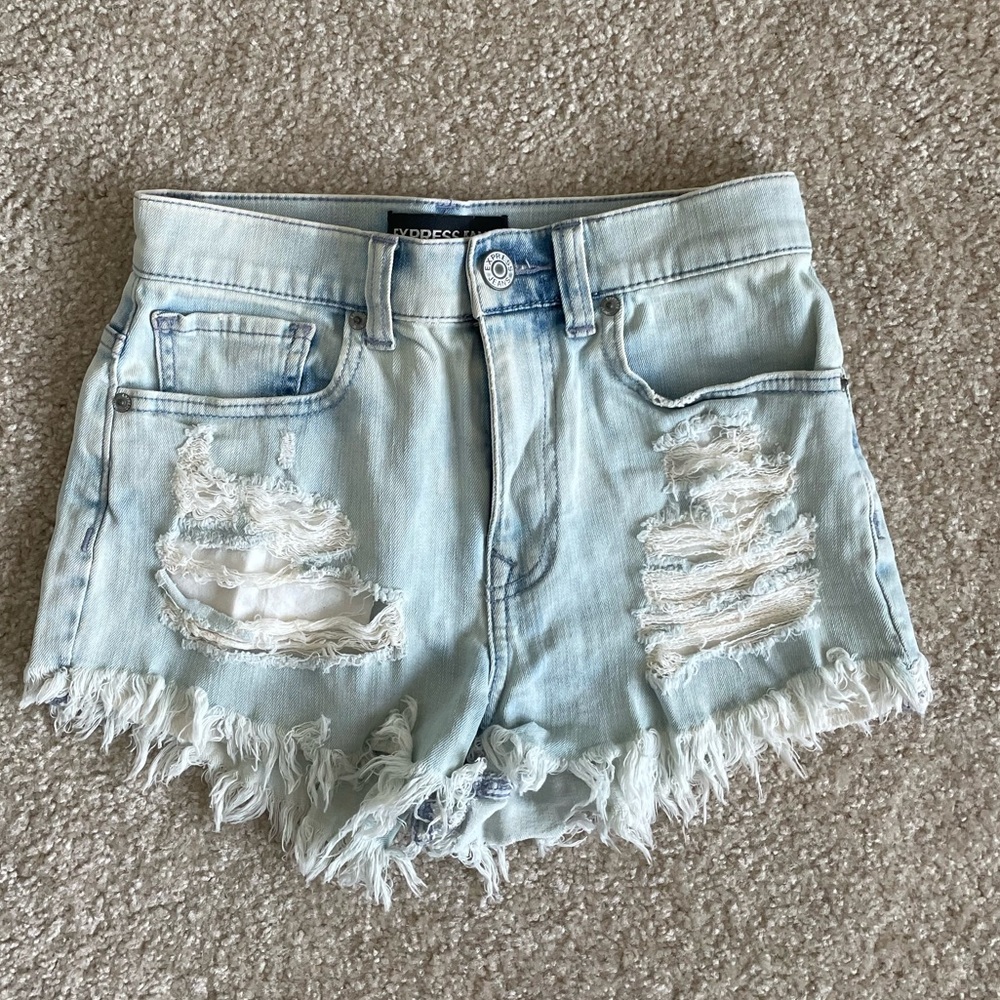 Express High-Waisted Denim Shorts